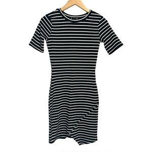 black and white stripe bodycon dress Black & White Stripe Bodycon Dress
